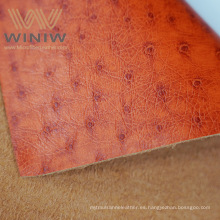 Fabricante Proveedor Funda de asiento Relleno Material de tapicería Moda Patrón de avestruz ecológico Cuero vegano